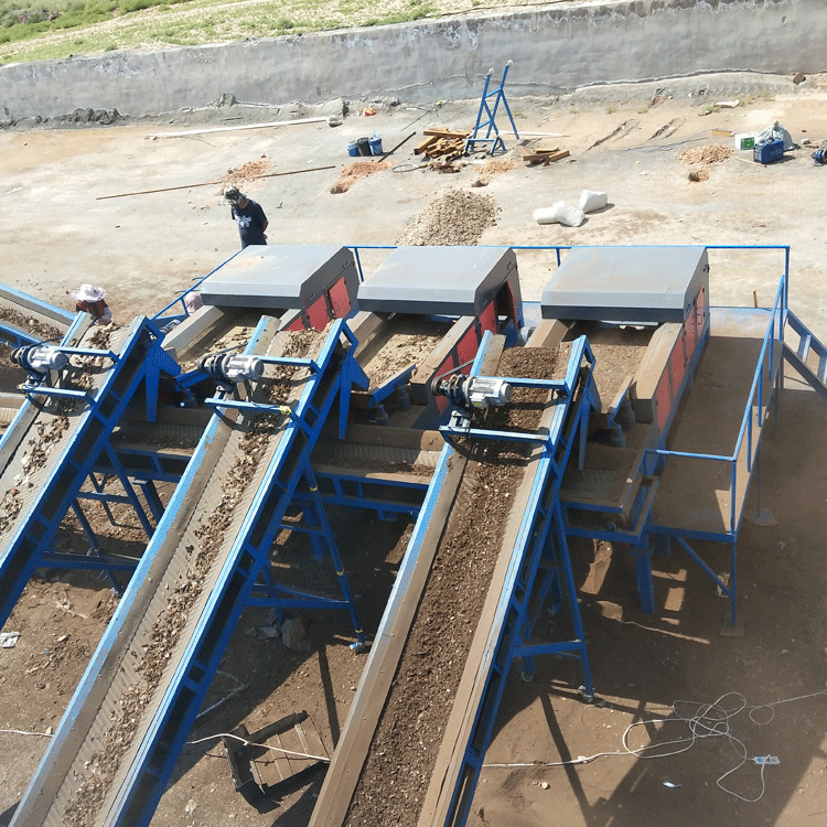 破碎料的機械處理方法，有色金屬分揀法