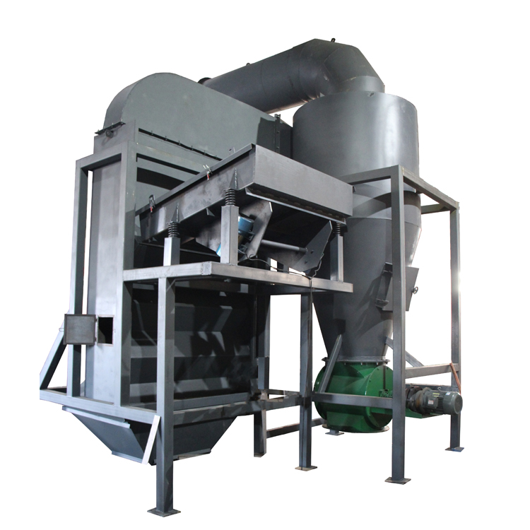 用氣流分離破碎物料的輕飄物